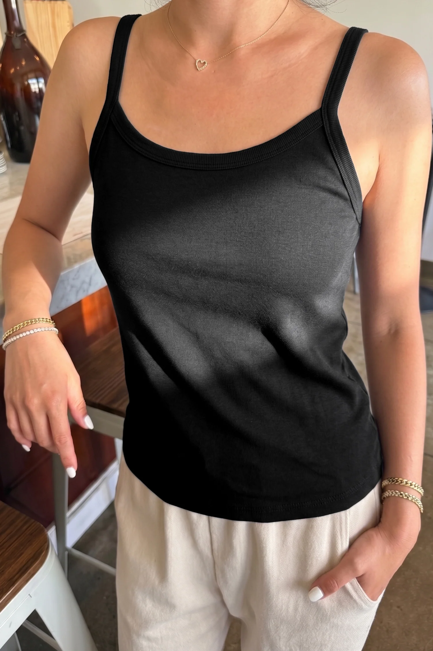 Premium Jersey Dana Cami - Black - Image 4