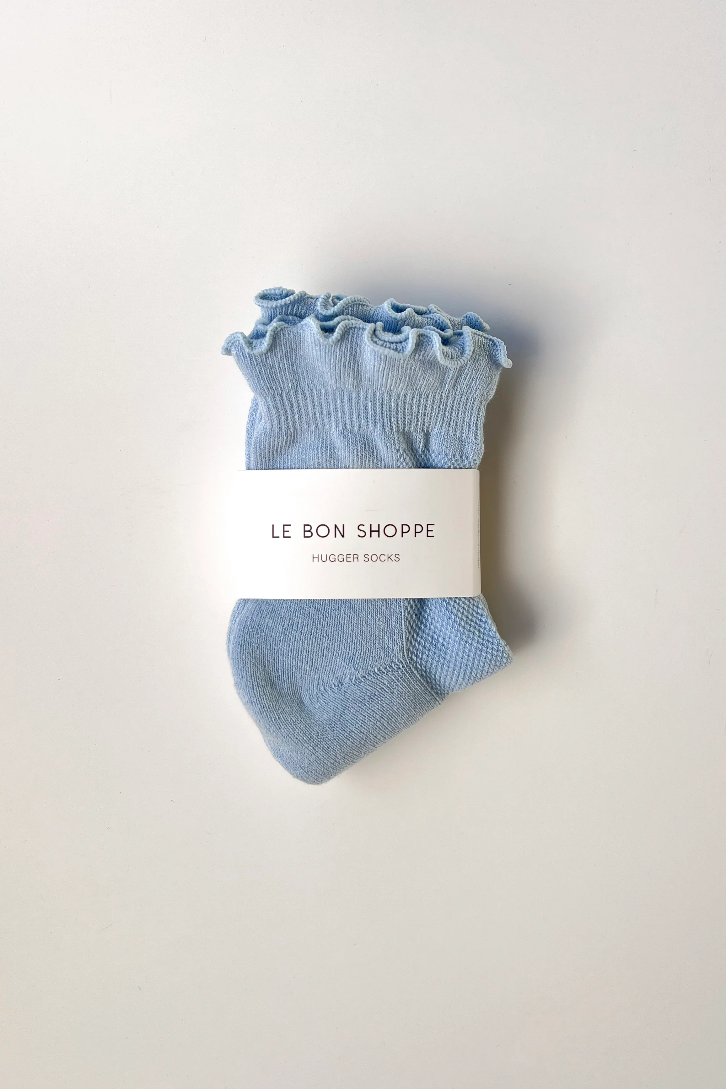 Ruffled Hugger Crew Socks - Periwinkle / Red - Image 5