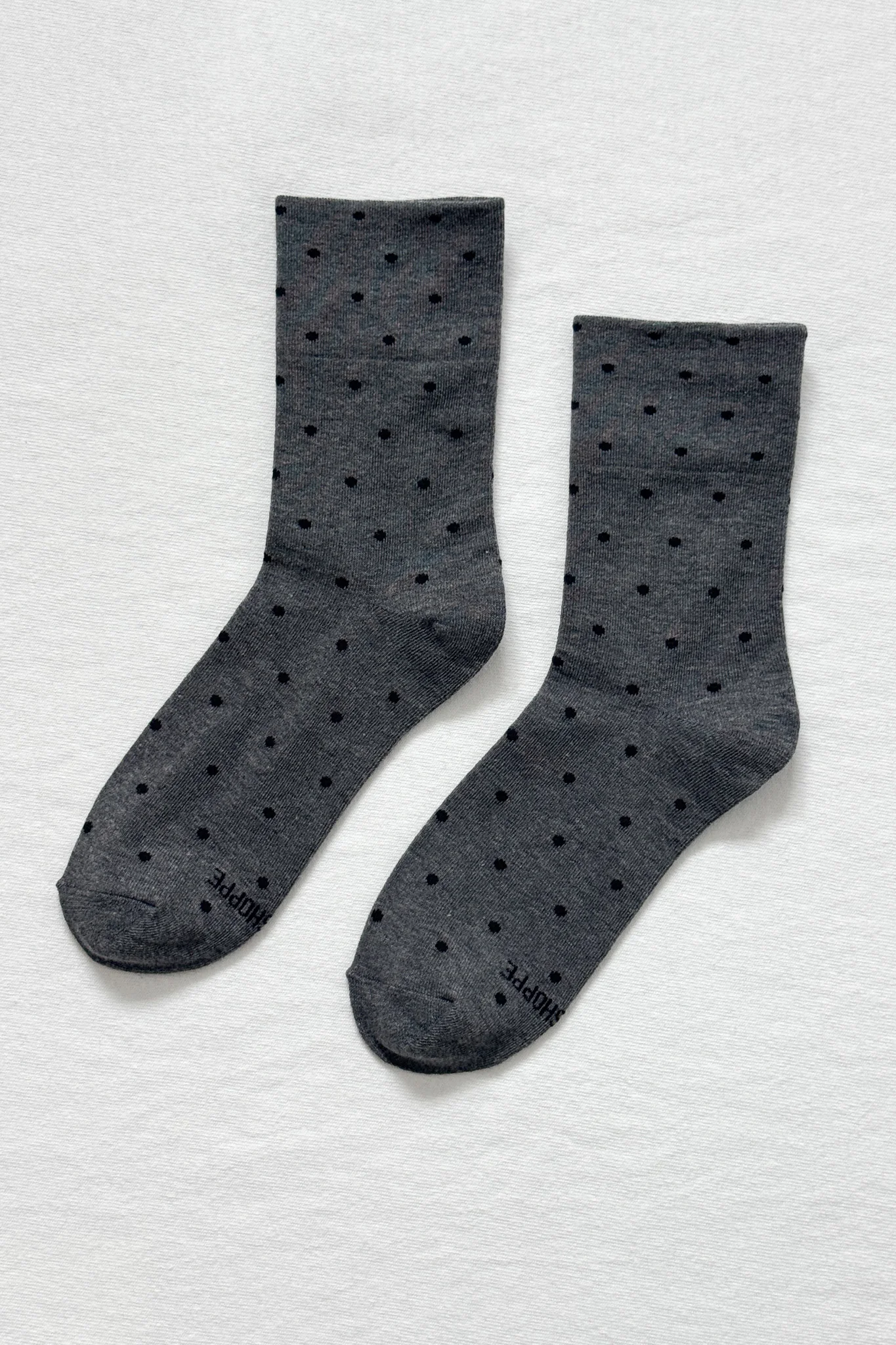 Polka Dot Sneaker Socks - Charcoal / Black - Image 5