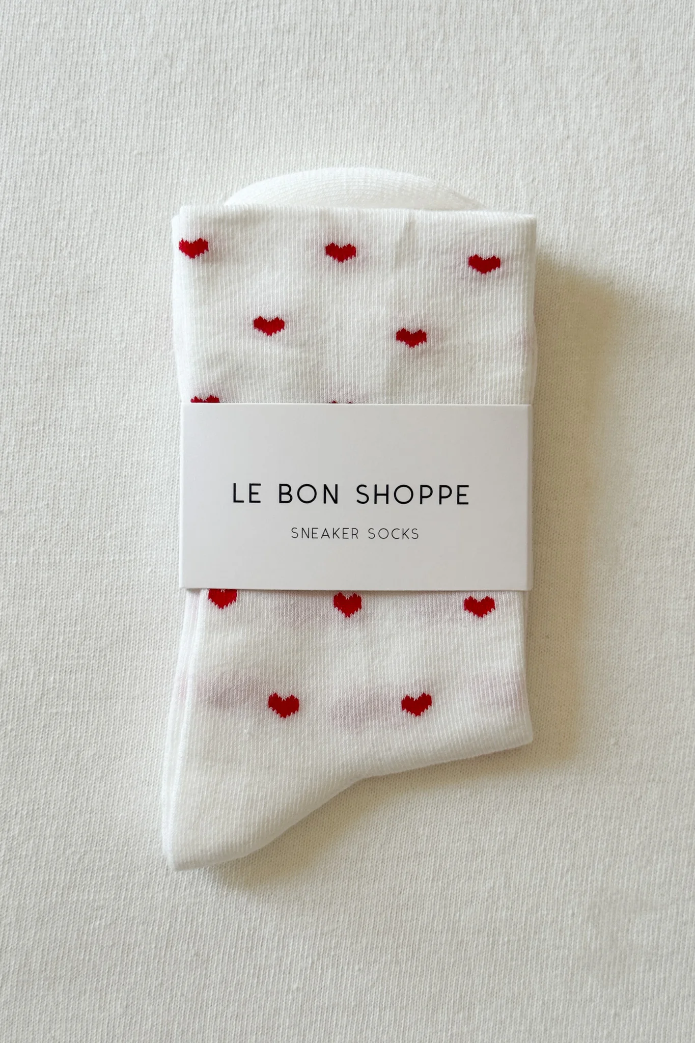 Heart Sneaker Socks - White / Red - Image 5