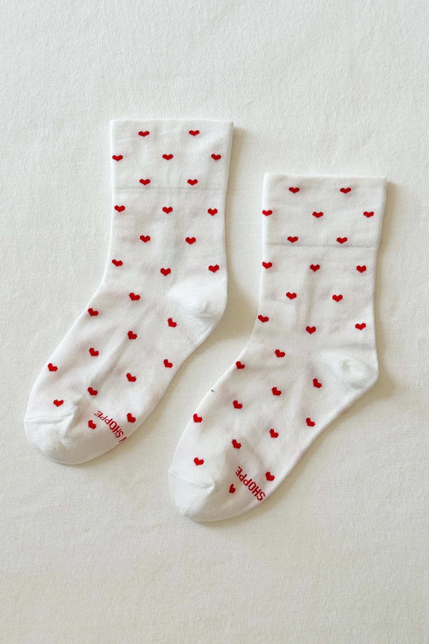 Heart Sneaker Socks - White / Red - Image 6