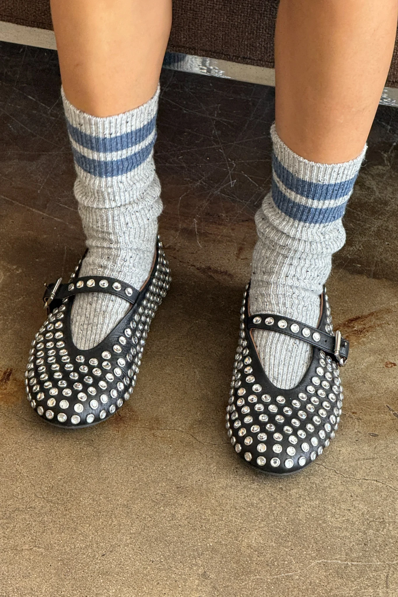 Snow Varsity Socks - Grey / Blue - Image 3