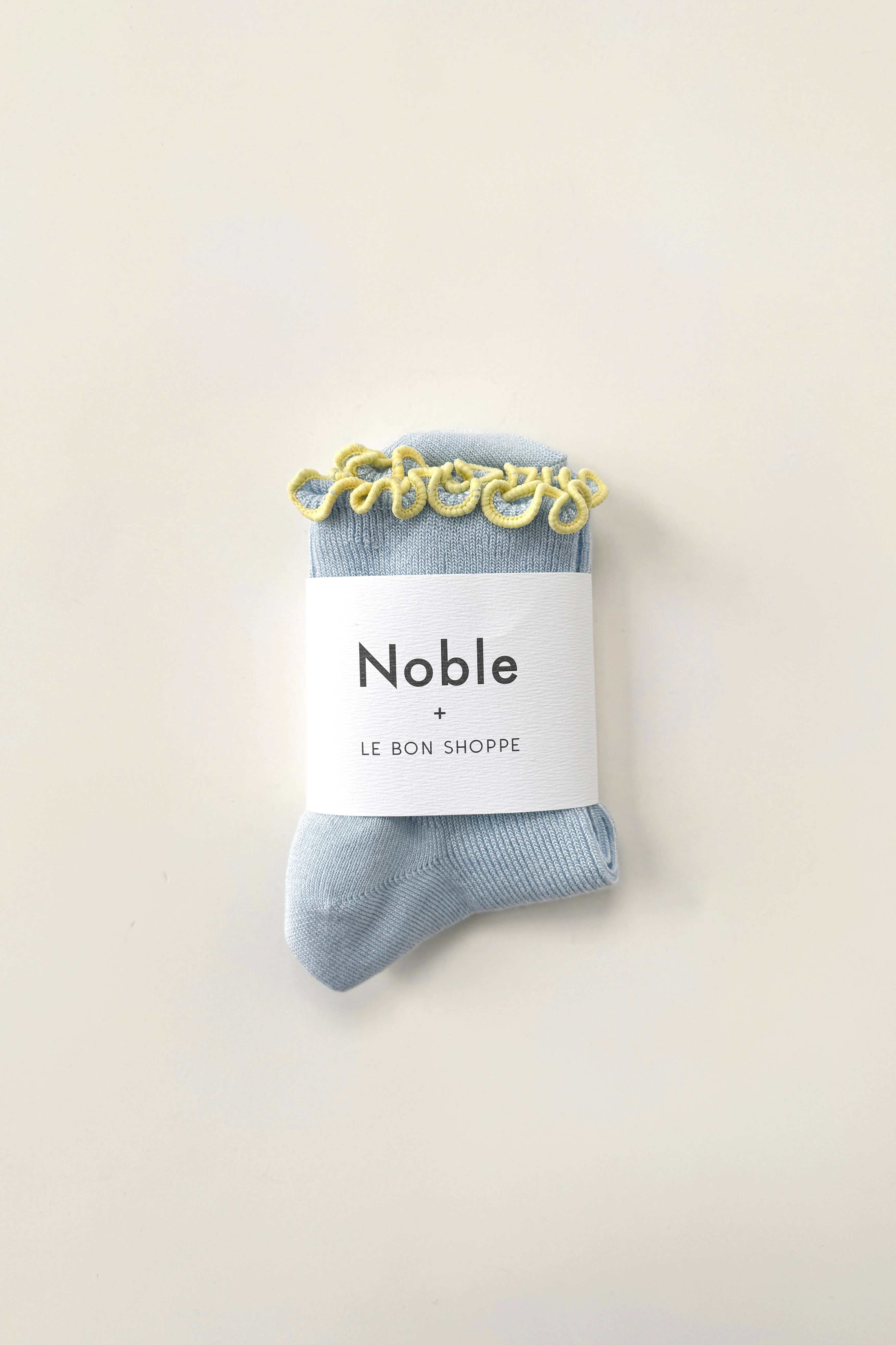 The Petite Ruffled Modal Socks - Baby Blue / Butter - Image 5