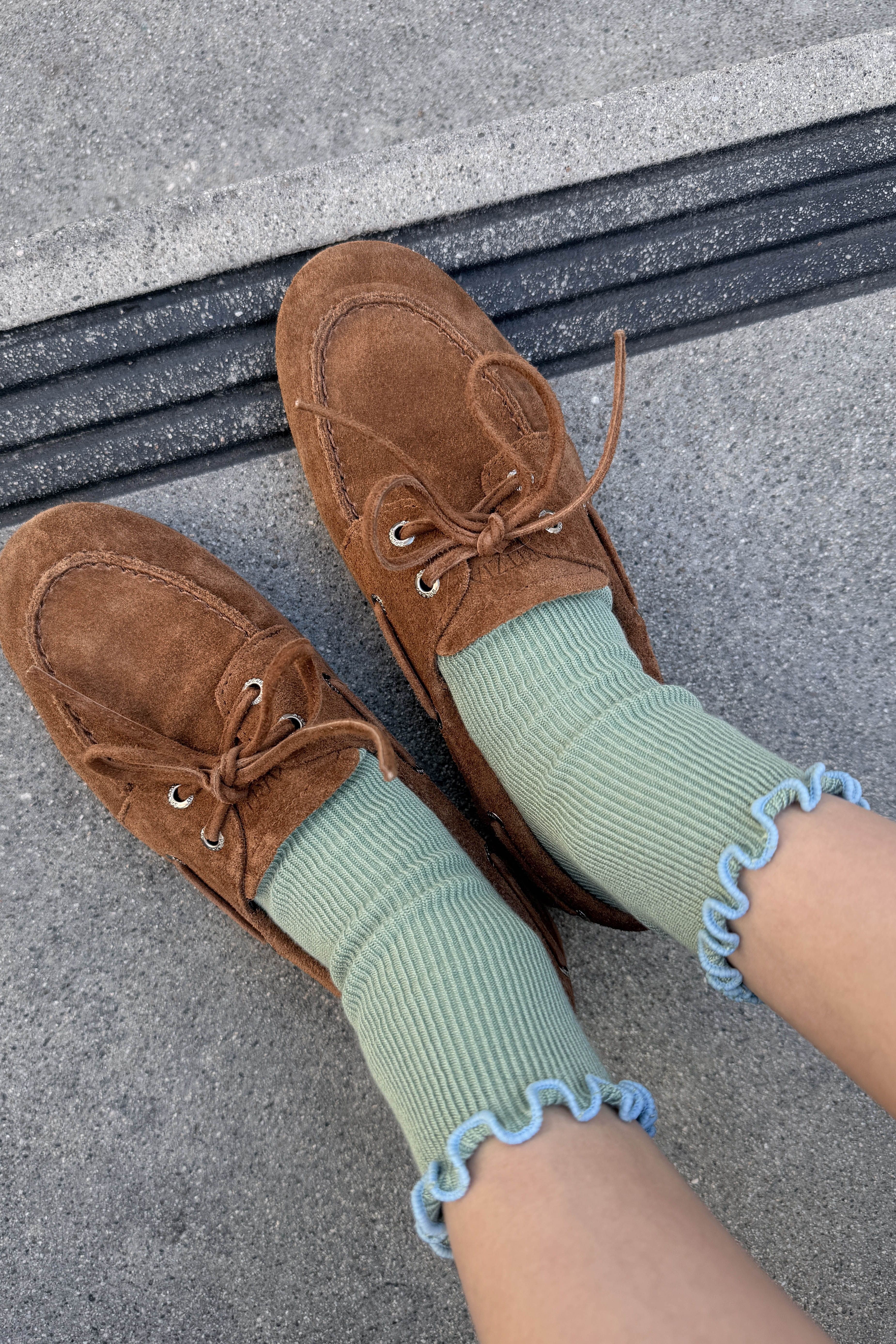 The Petite Ruffled Modal Socks - Sea Glass / Powder Blue - Image 3