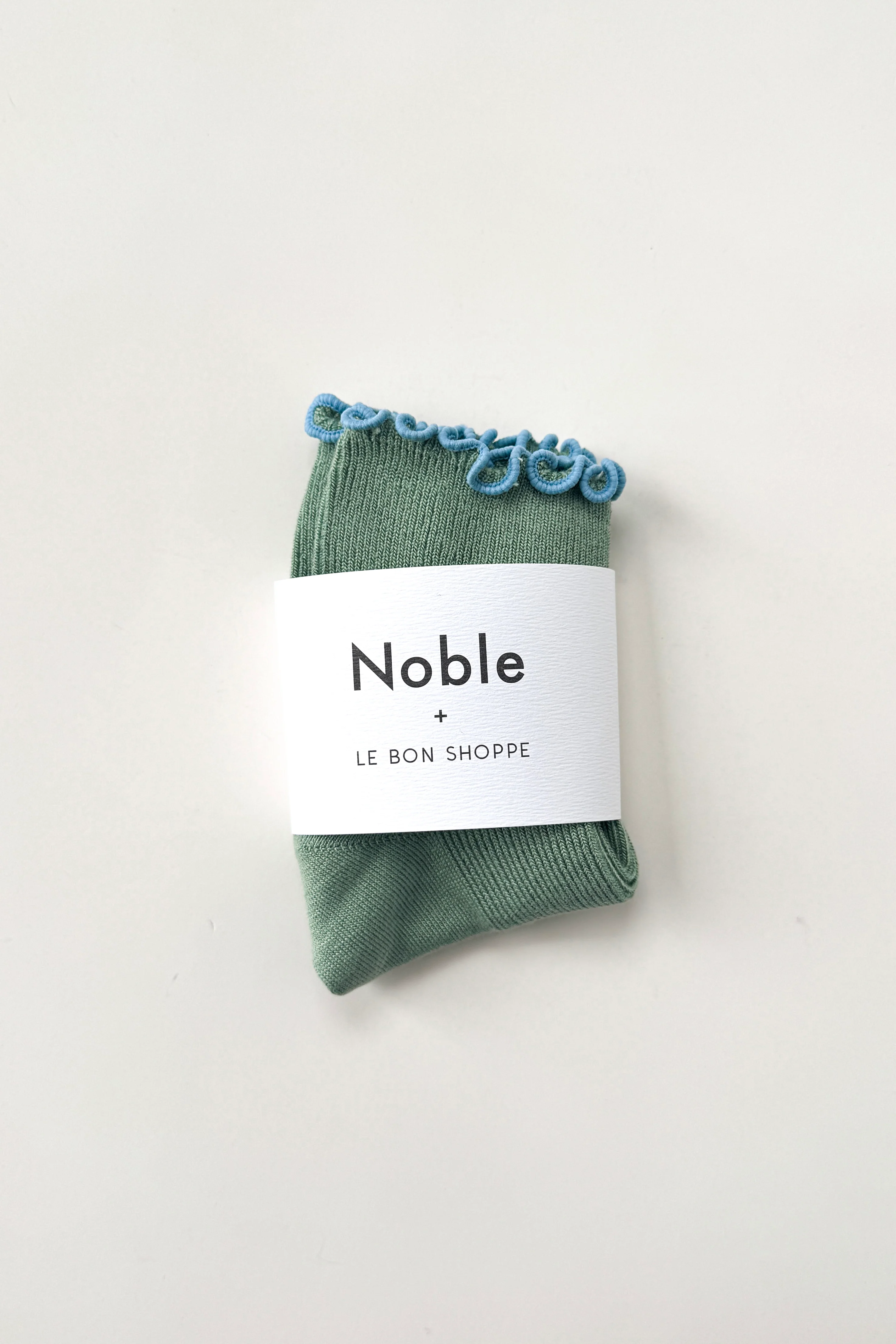 The Petite Ruffled Modal Socks - Sea Glass / Powder Blue - Image 5
