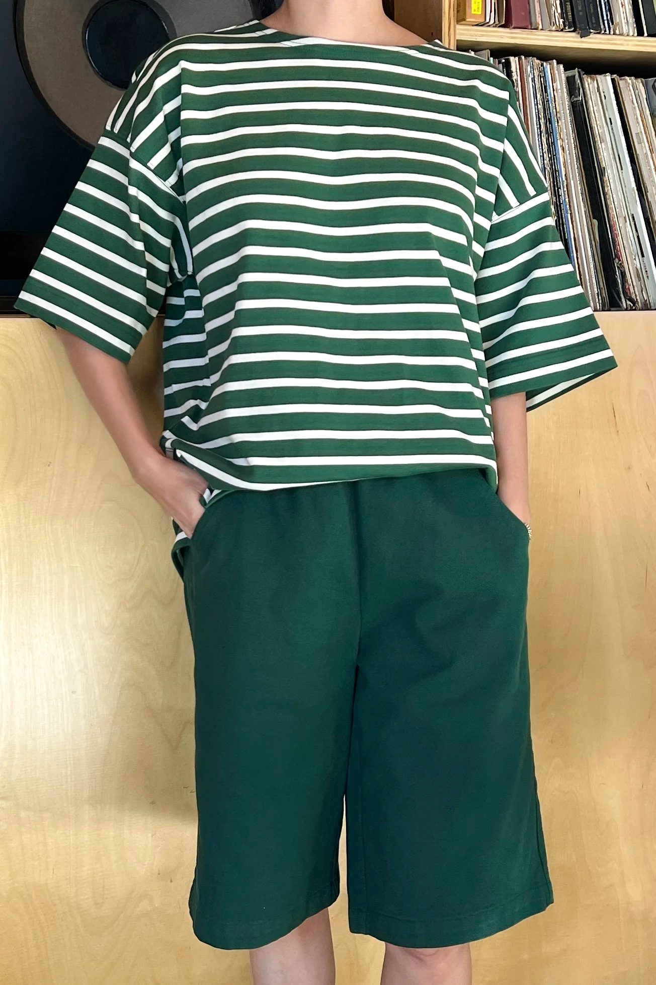 Voyage Tee - White Stripe on Pine - Image 3