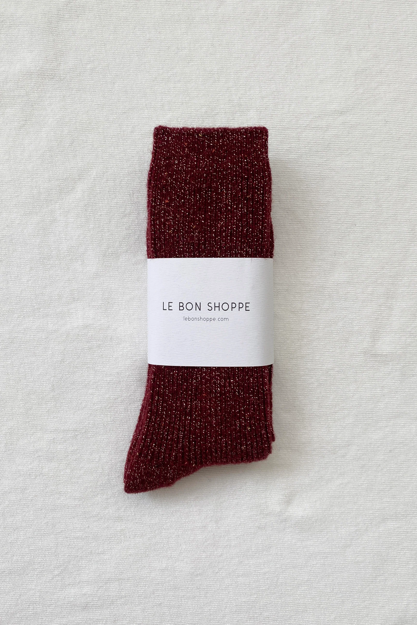 Winter Sparkle Socks - Wine - Image 4