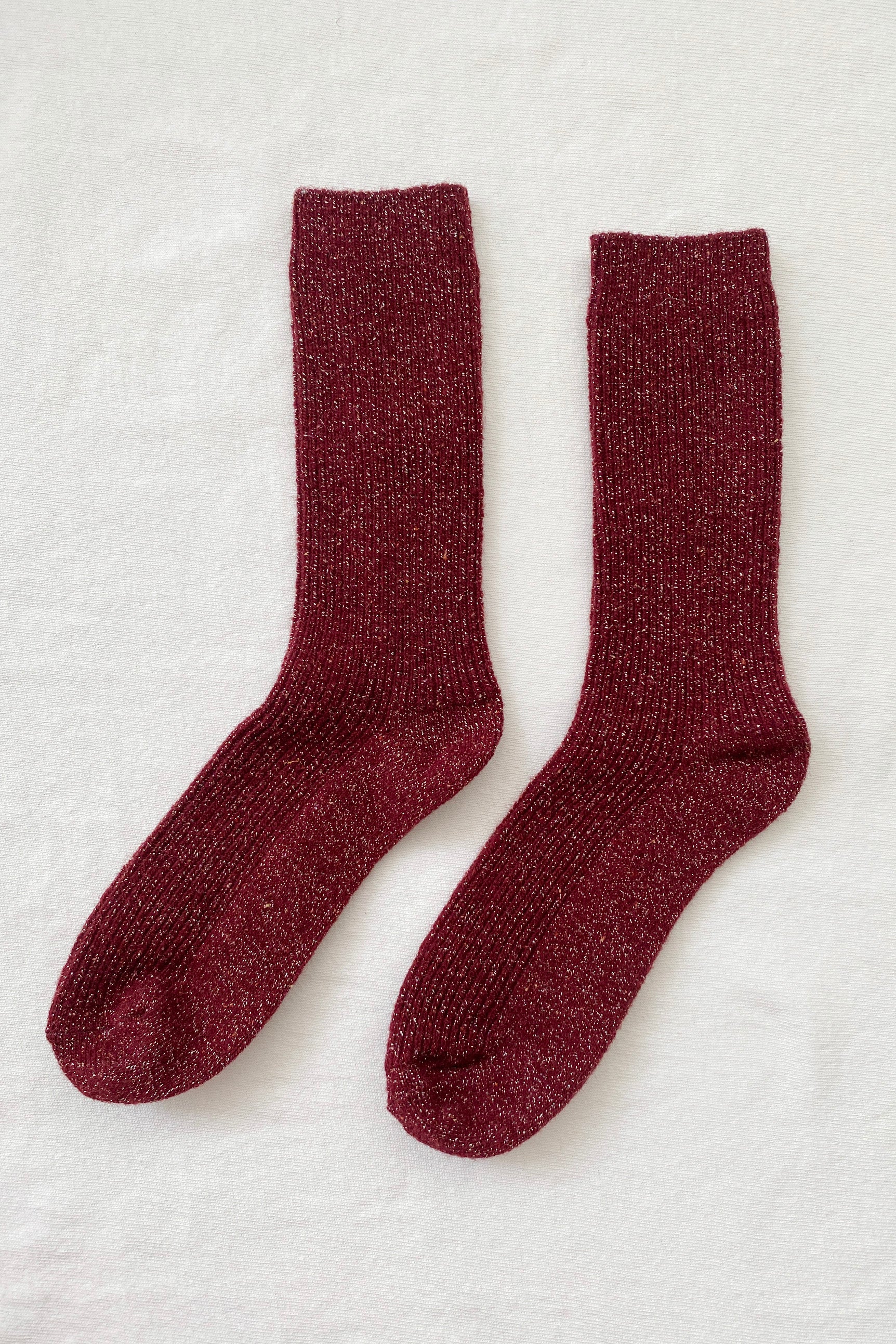 Winter Sparkle Socks - Wine - Image 5