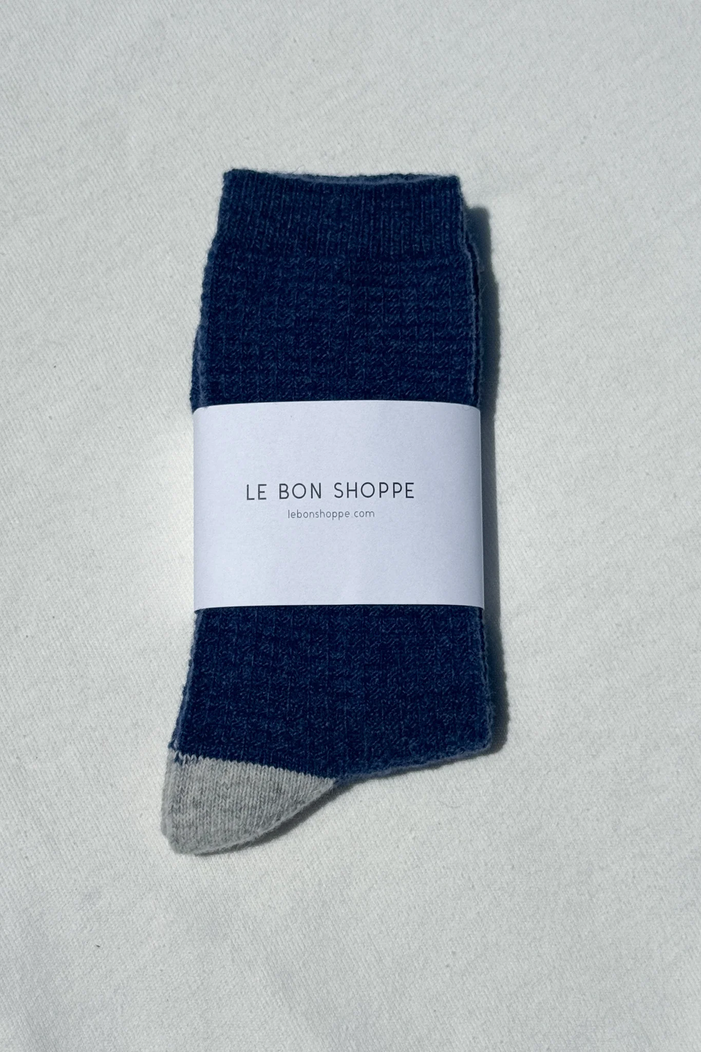 Wool Waffled Socks - Denim / Stone - Image 4