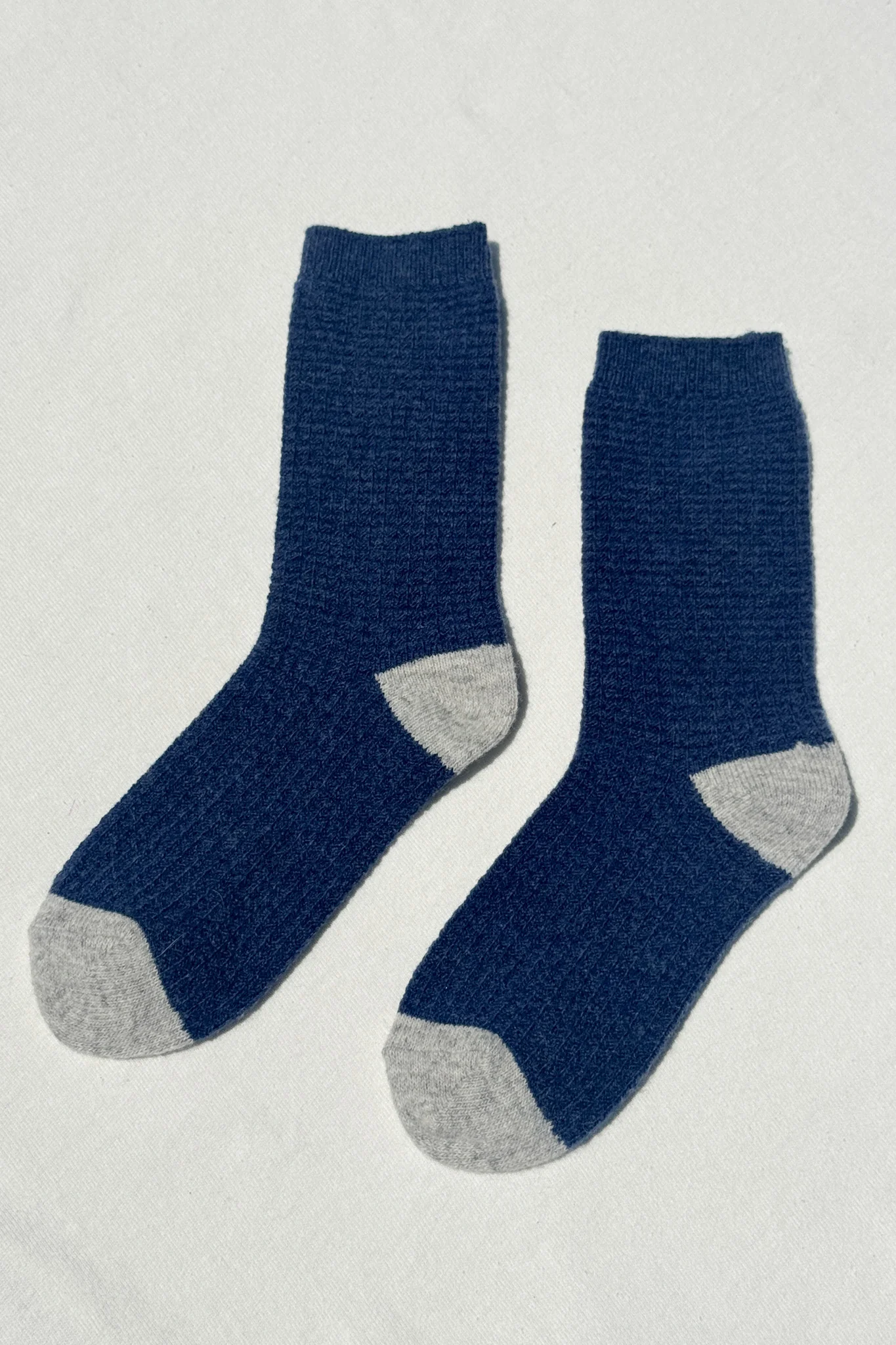 Wool Waffled Socks - Denim / Stone - Image 5
