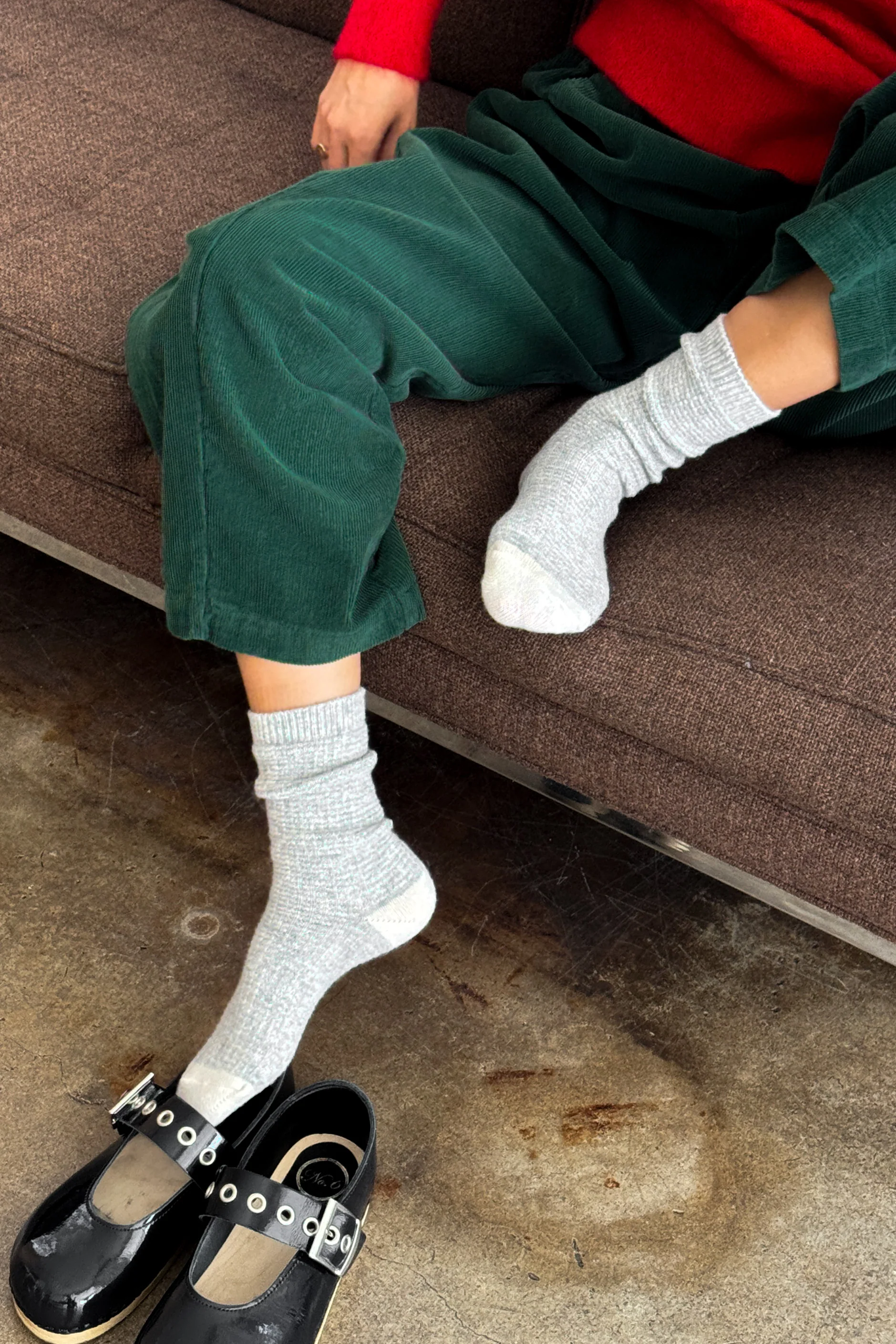 Wool Waffled Socks - Stone / Cream - Image 2