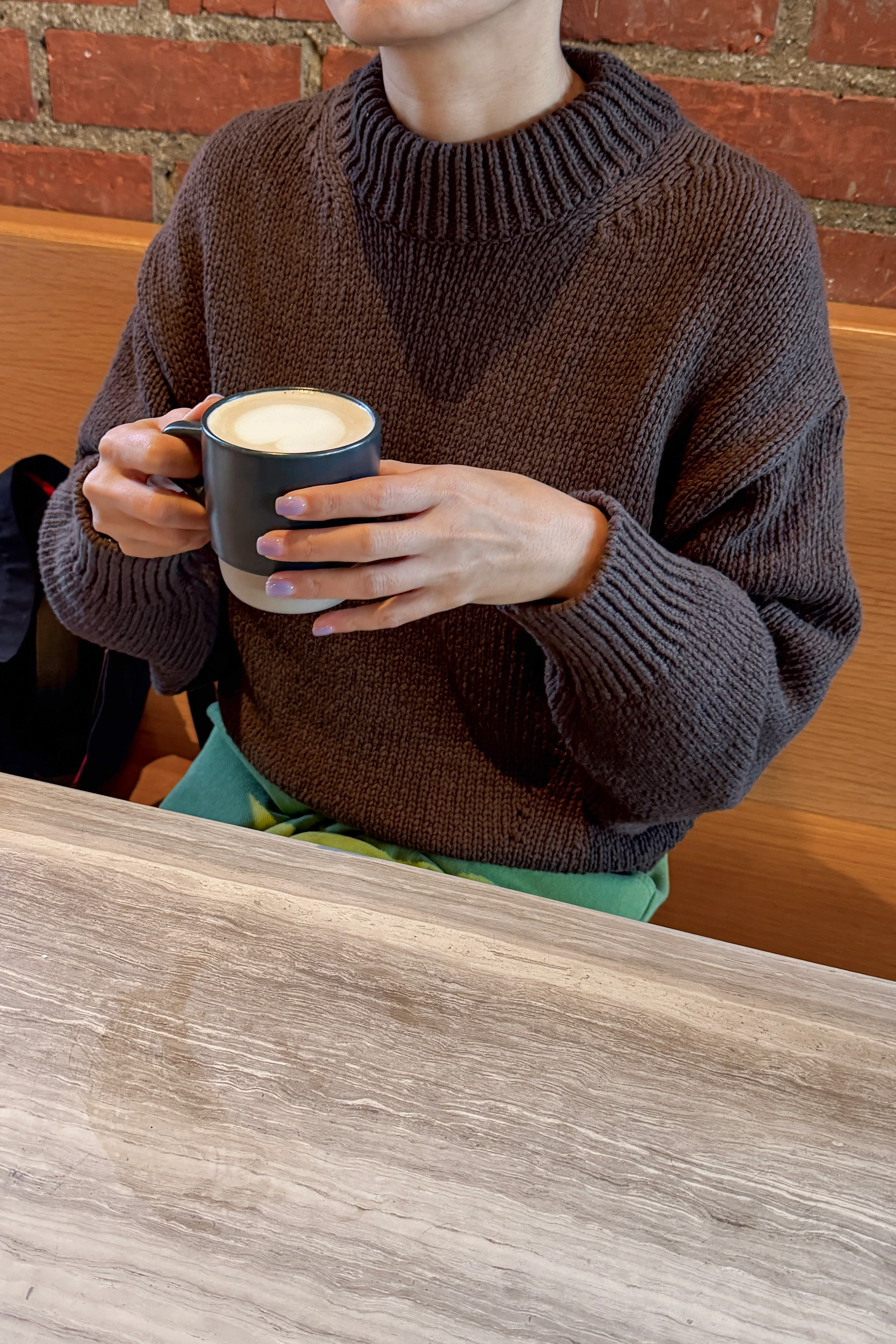 Zoe Cotton Sweater - Brown - Image 3