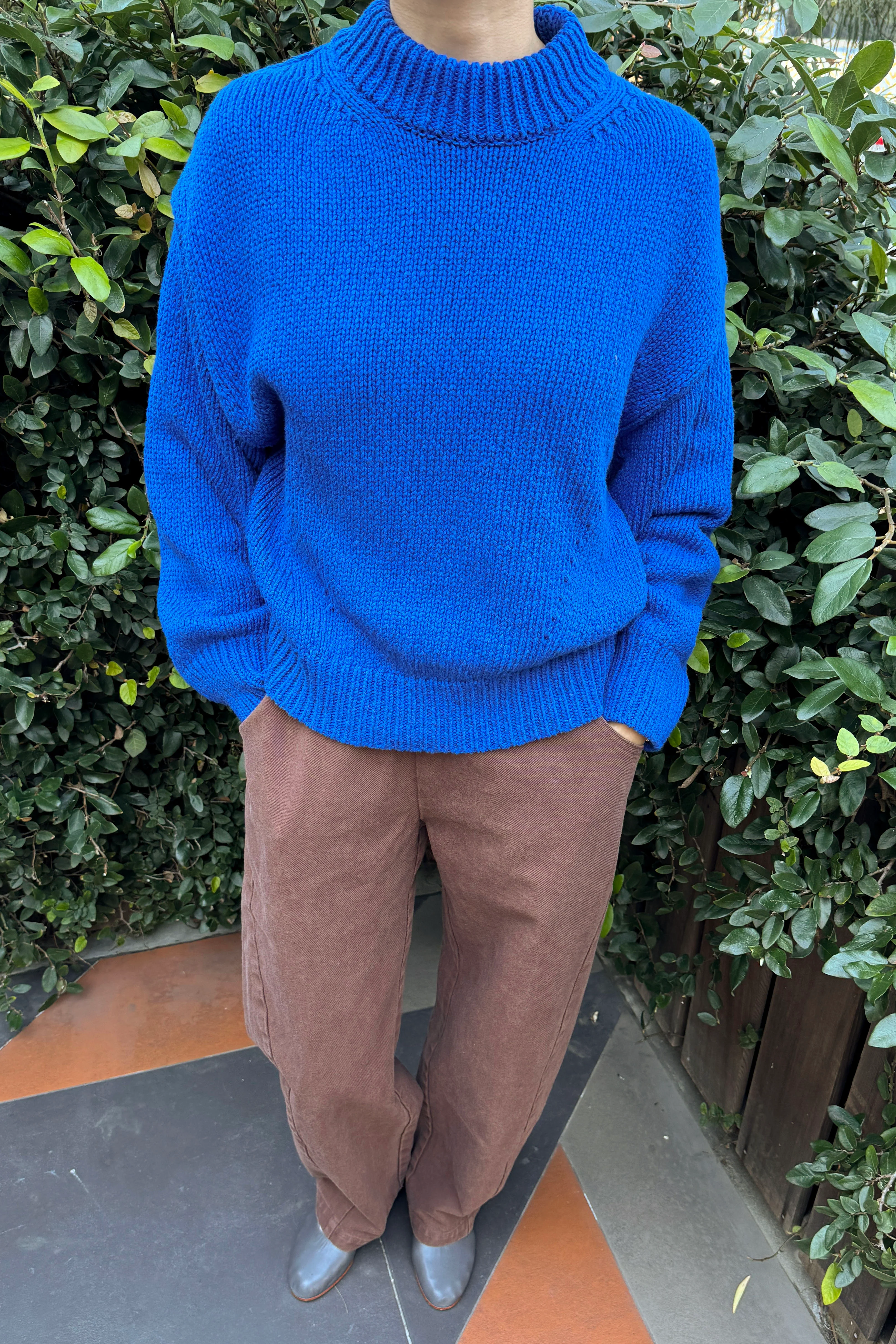 Zoe Cotton Sweater - Cobalt - Image 3